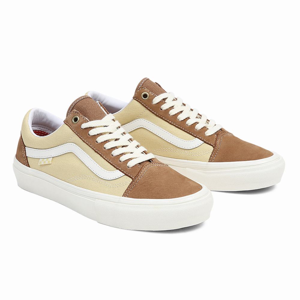 Men\'s Vans Skate Old Skool Sneakers Brown | USA79514