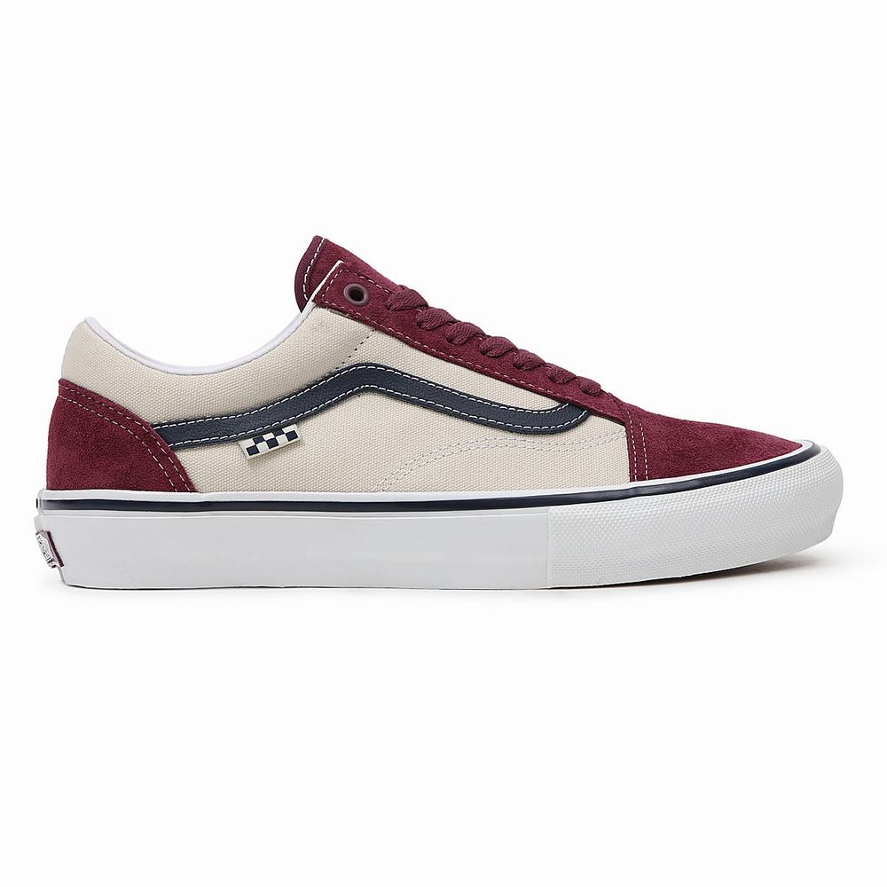 Men's Vans Skate Old Skool Sneakers Red / Beige | USA01837