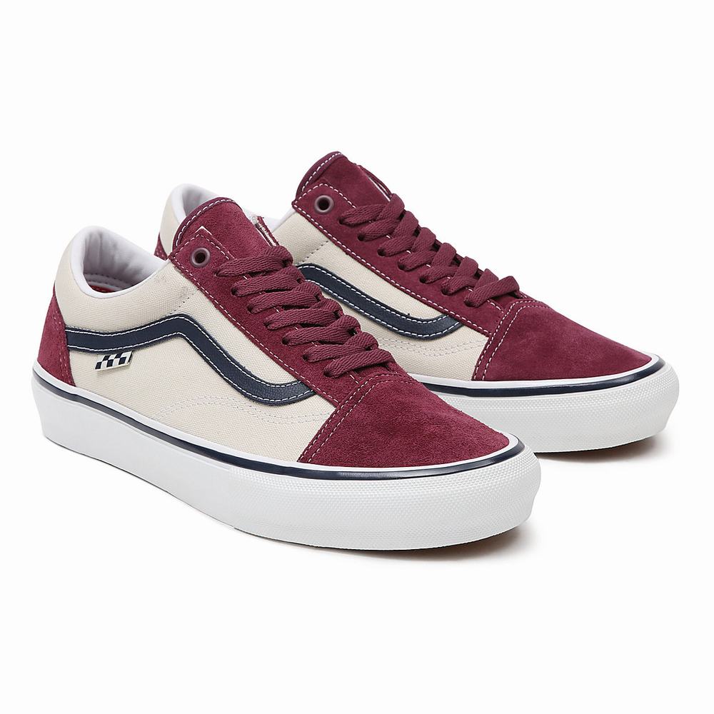 Men\'s Vans Skate Old Skool Sneakers Red / Beige | USA01837