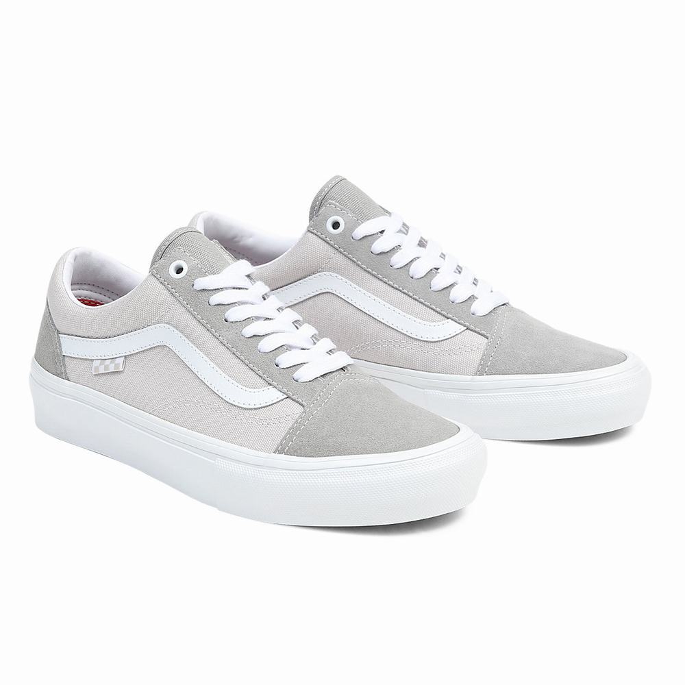 Men\'s Vans Skate Old Skool Sneakers White | USA36940