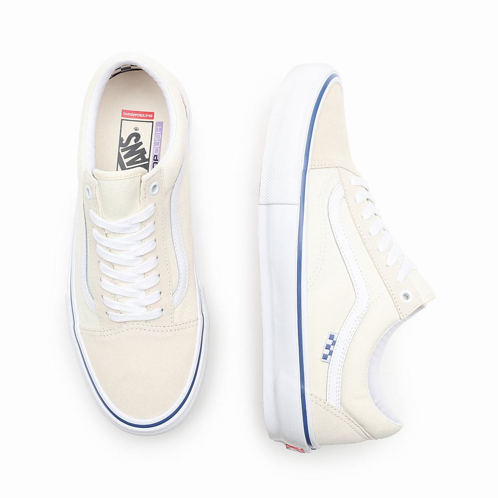 Men's Vans Skate Old Skool Sneakers White | USA61938