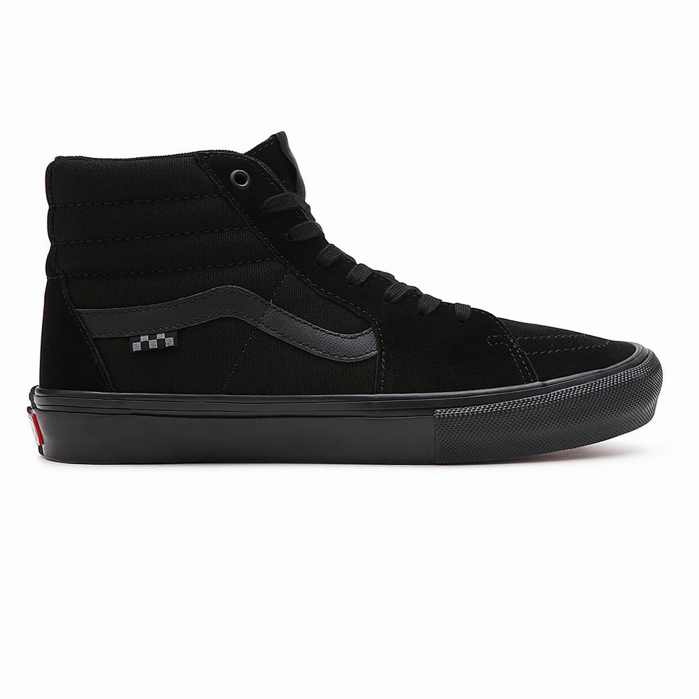 Men's Vans Skate Sk8-Hi Sneakers Black | USA34107