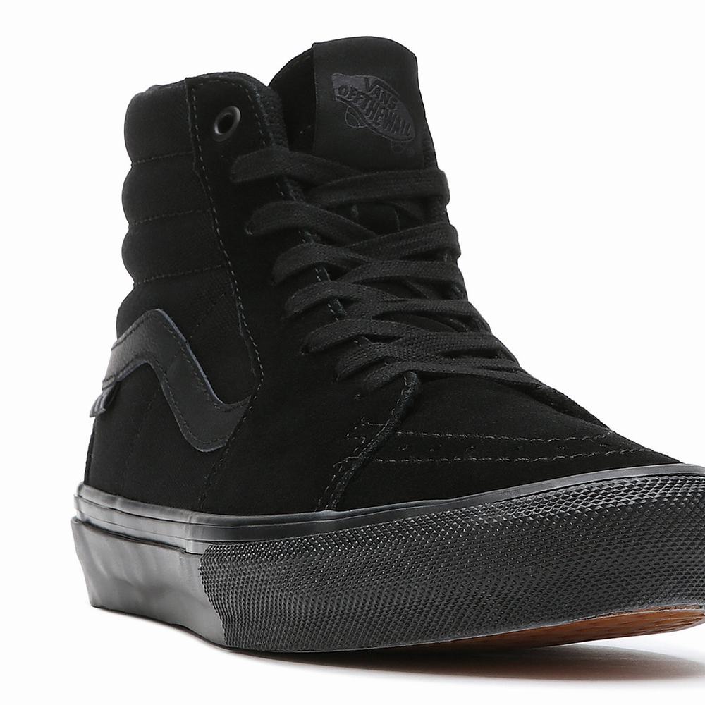 Men's Vans Skate Sk8-Hi Sneakers Black | USA34107