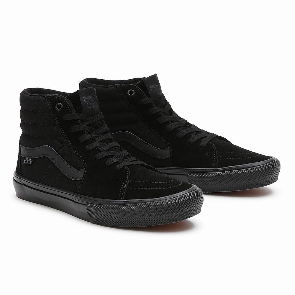 Men\'s Vans Skate Sk8-Hi Sneakers Black | USA34107