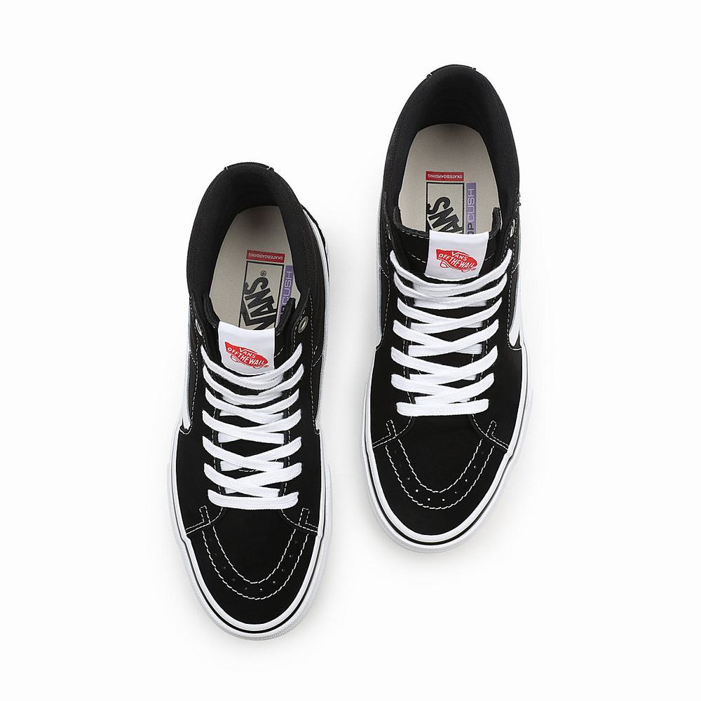 Men's Vans Skate Sk8-Hi Sneakers Black | USA42159