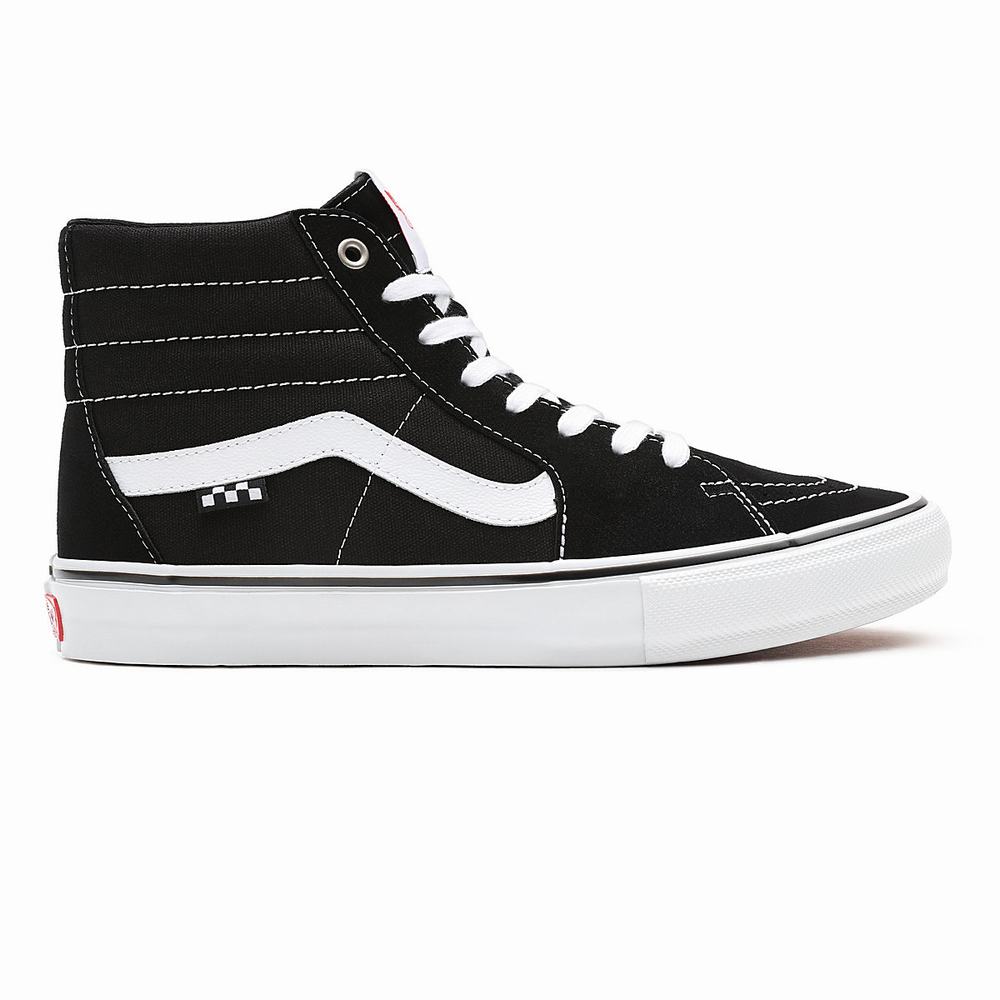 Men's Vans Skate Sk8-Hi Sneakers Black | USA42159