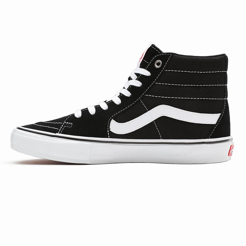 Men's Vans Skate Sk8-Hi Sneakers Black | USA42159