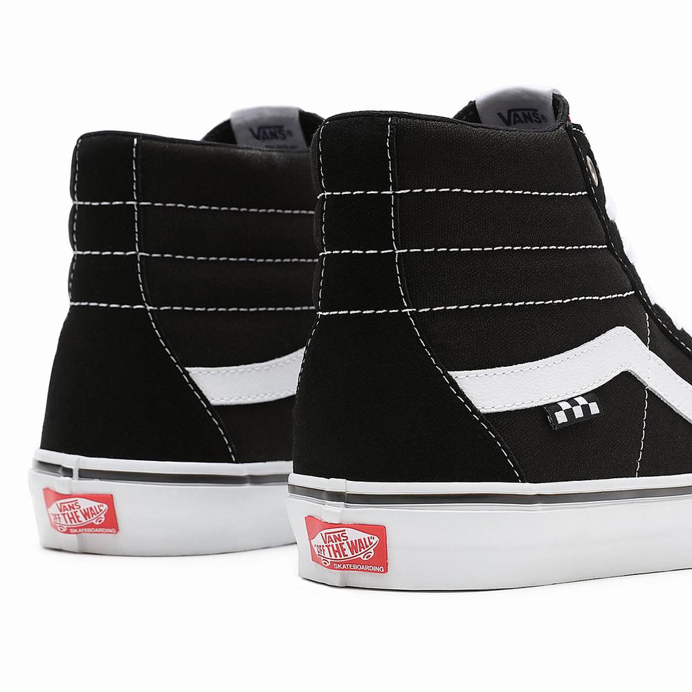 Men's Vans Skate Sk8-Hi Sneakers Black | USA42159