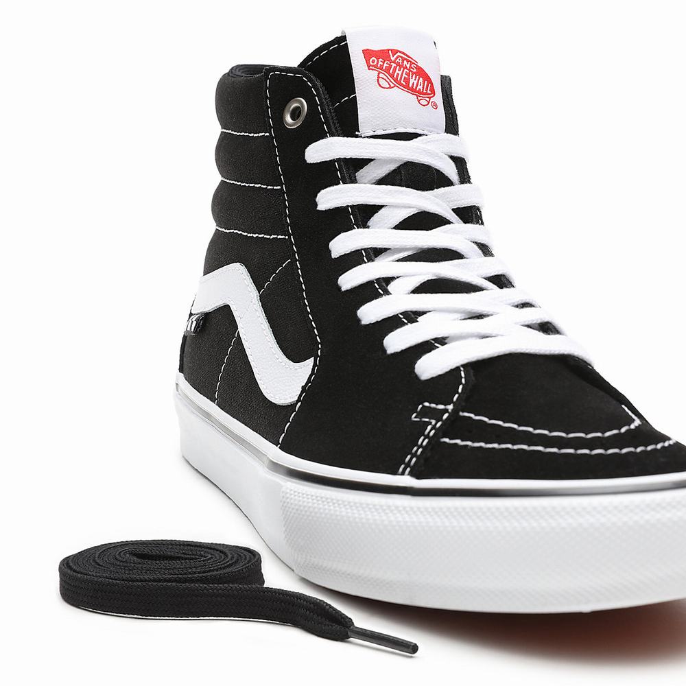 Men's Vans Skate Sk8-Hi Sneakers Black | USA42159