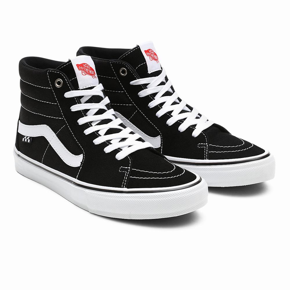 Men\'s Vans Skate Sk8-Hi Sneakers Black | USA42159