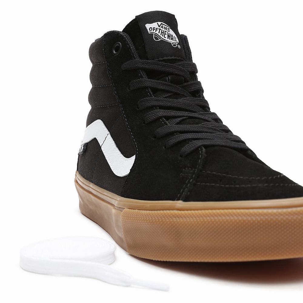 Men's Vans Skate Sk8-Hi Sneakers Black | USA93650