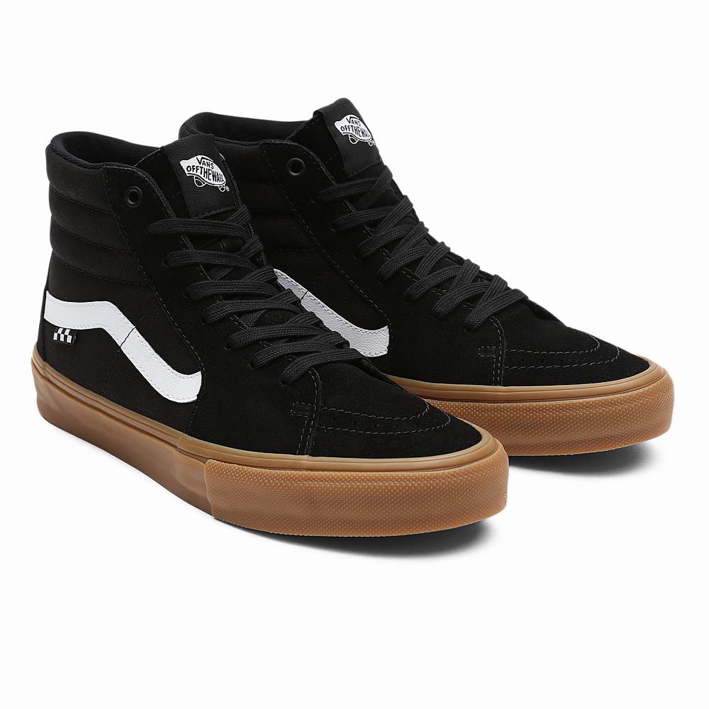 Men\'s Vans Skate Sk8-Hi Sneakers Black | USA93650