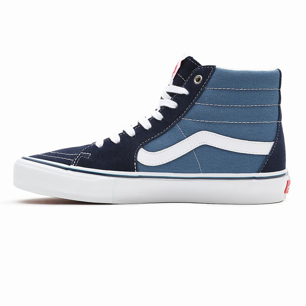 Men's Vans Skate Sk8-Hi Sneakers Blue / Navy | USA31084