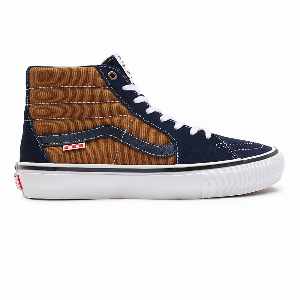 Men's Vans Skate Sk8-Hi Sneakers Brown | USA57309