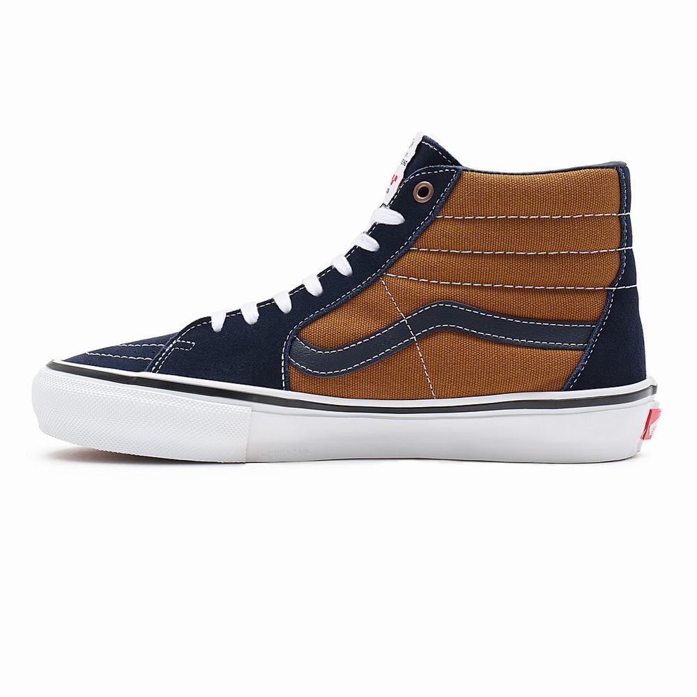 Men's Vans Skate Sk8-Hi Sneakers Brown | USA57309