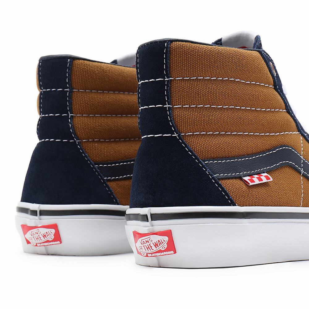 Men's Vans Skate Sk8-Hi Sneakers Brown | USA57309