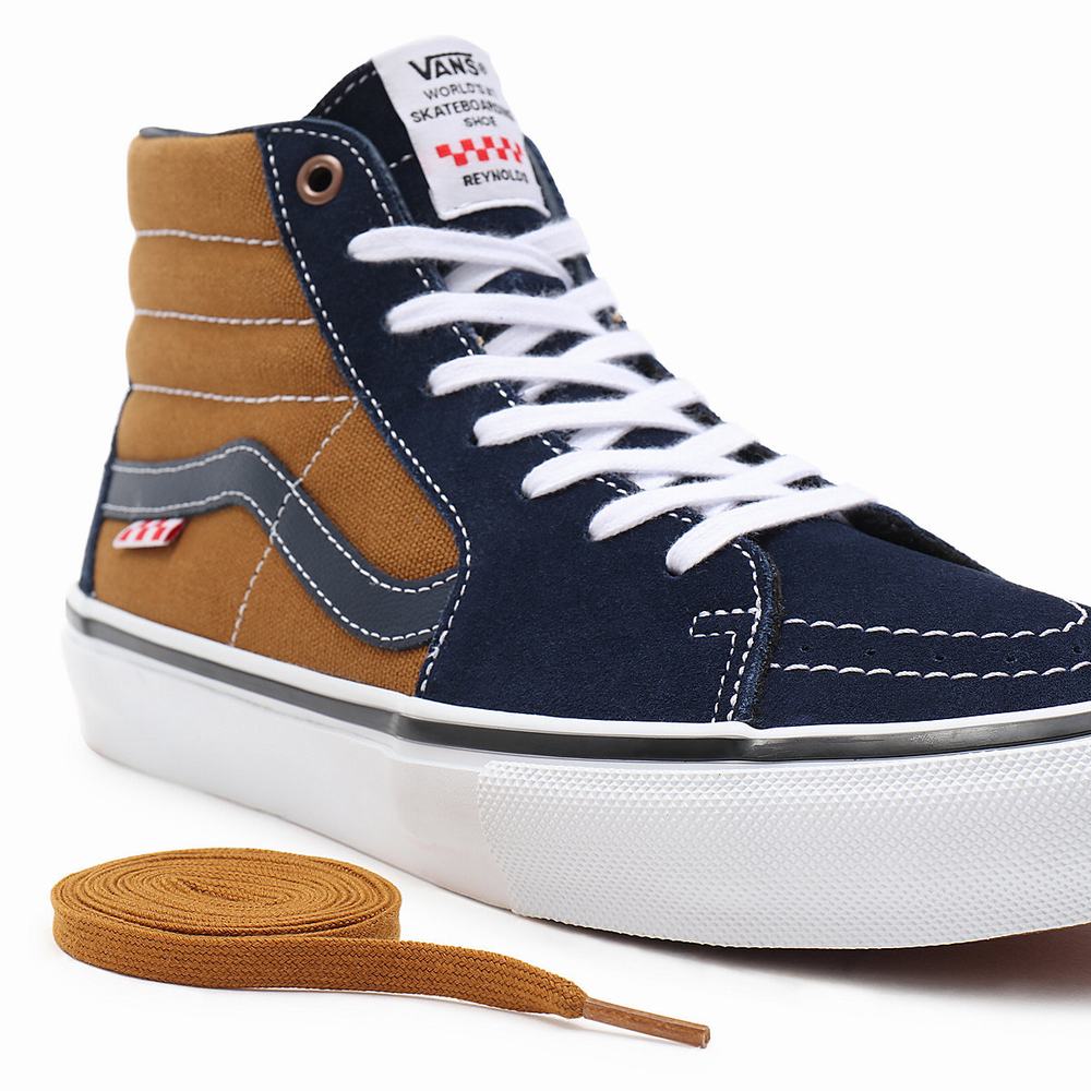 Men's Vans Skate Sk8-Hi Sneakers Brown | USA57309