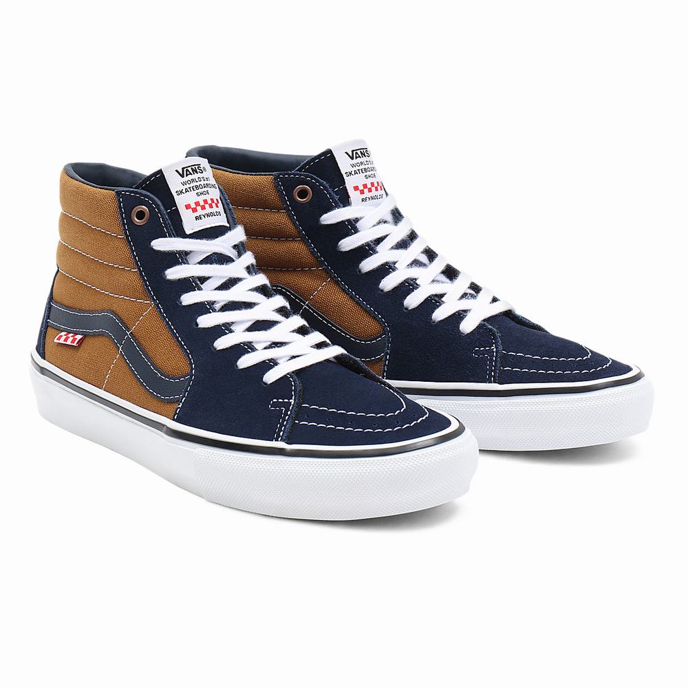 Men\'s Vans Skate Sk8-Hi Sneakers Brown | USA57309