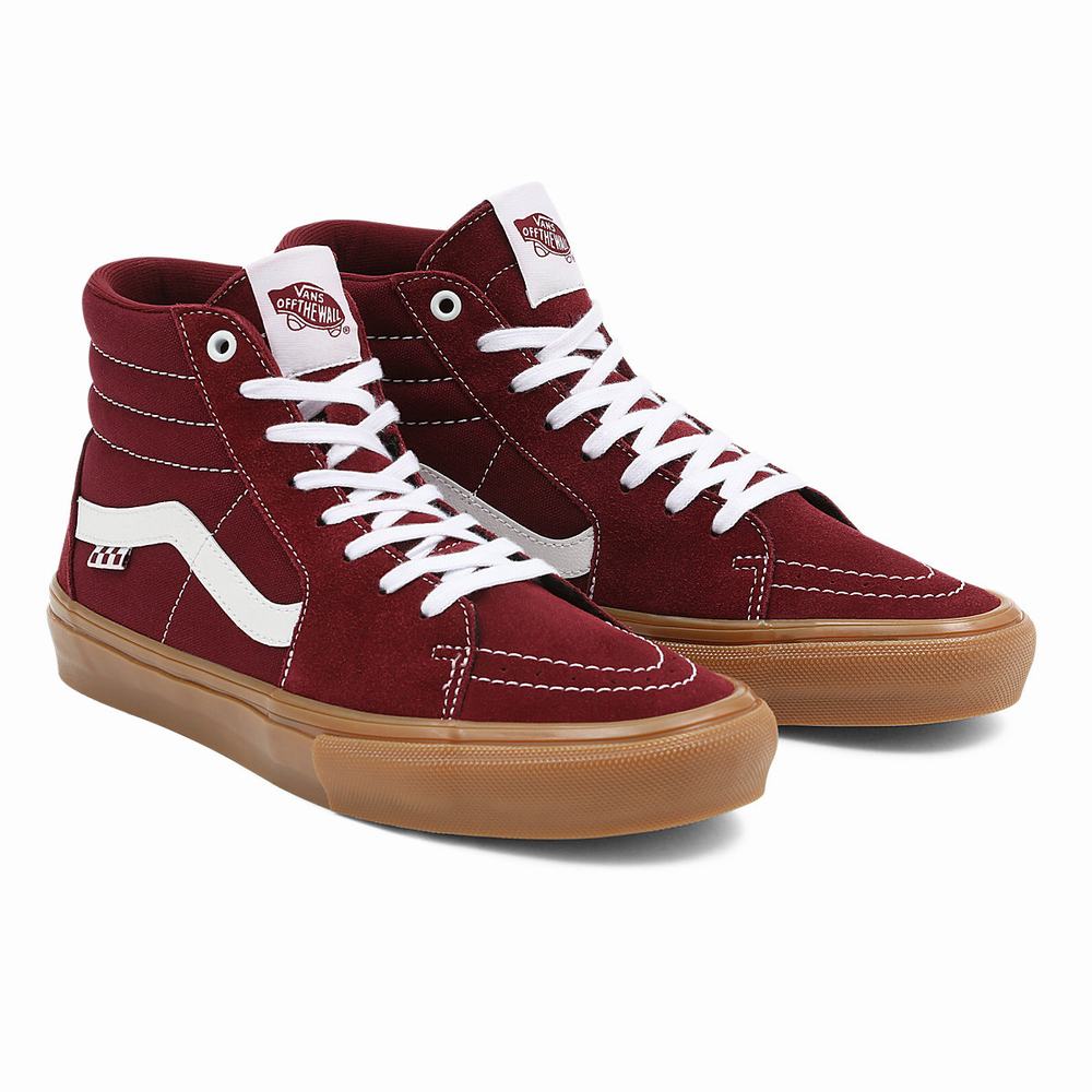 Men\'s Vans Skate Sk8-Hi Sneakers Red | USA04928