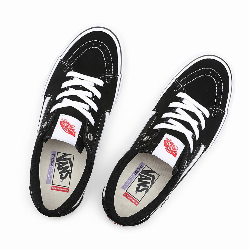 Men's Vans Skate Sk8-Low Sneakers Black | USA21785