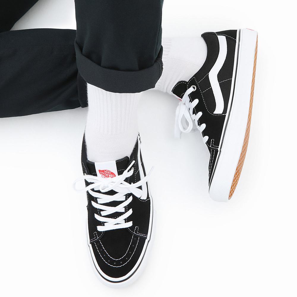 Men's Vans Skate Sk8-Low Sneakers Black | USA21785