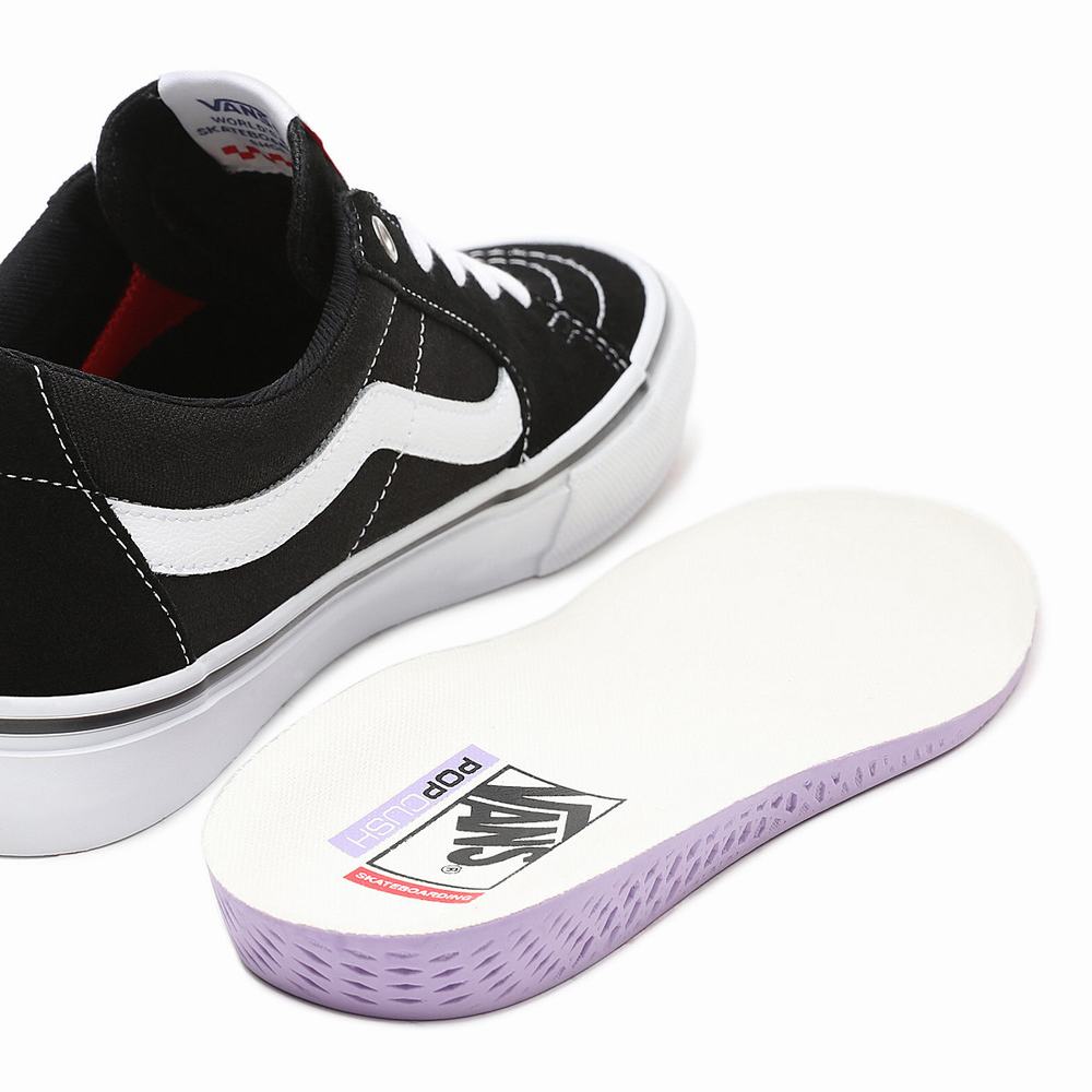 Men's Vans Skate Sk8-Low Sneakers Black | USA21785