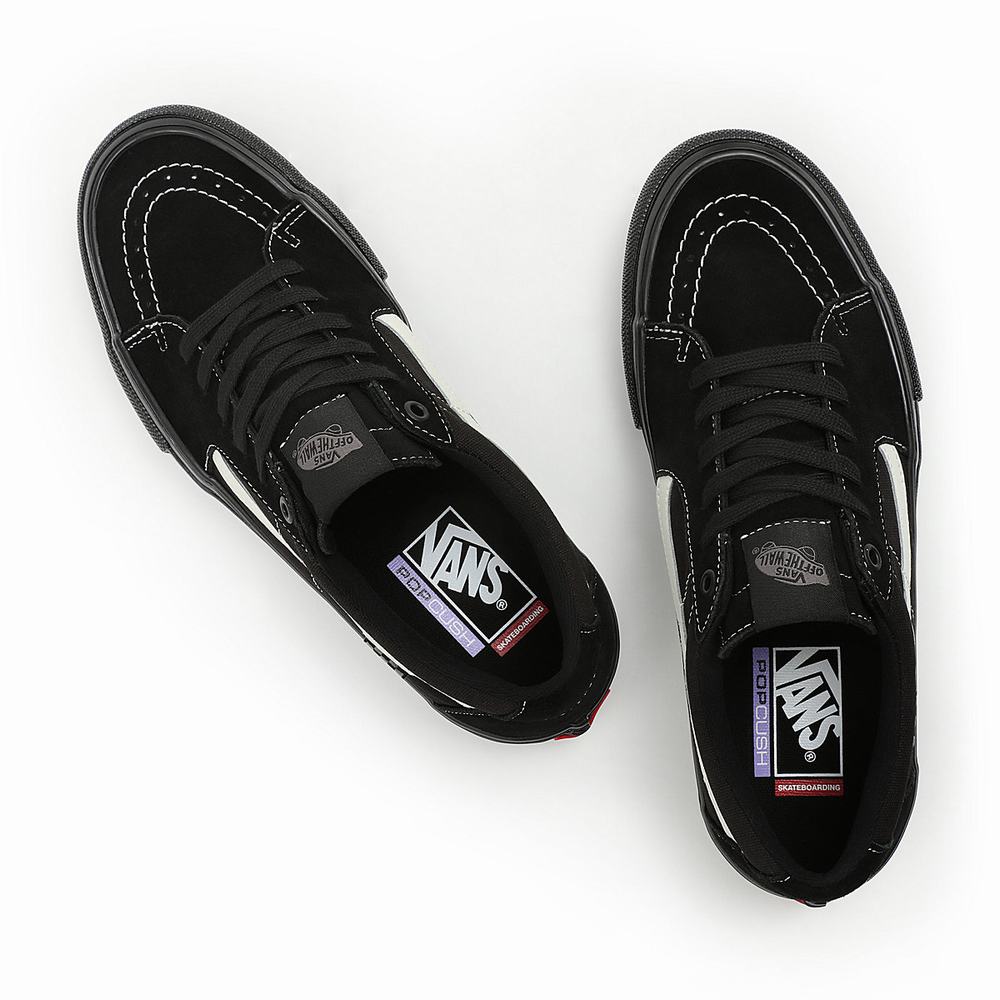 Men's Vans Skate Sk8-Low Sneakers Black | USA80726