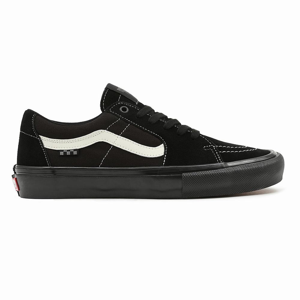 Men's Vans Skate Sk8-Low Sneakers Black | USA80726