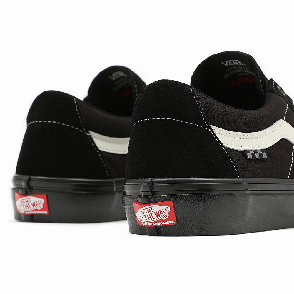 Men's Vans Skate Sk8-Low Sneakers Black | USA80726