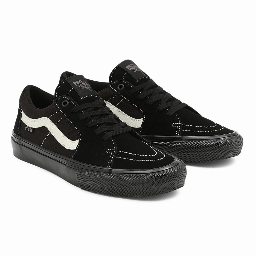 Men\'s Vans Skate Sk8-Low Sneakers Black | USA80726