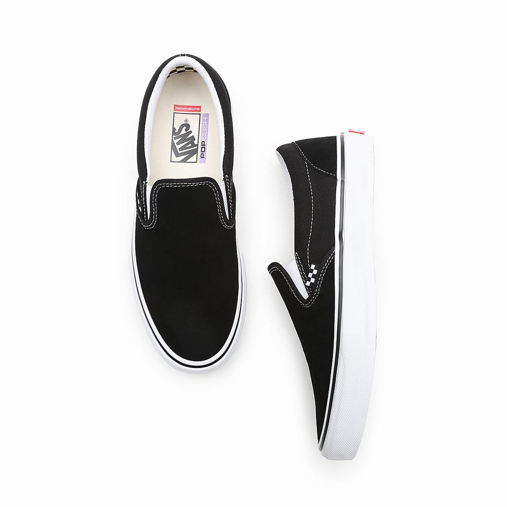 Men's Vans Skate Slip On Shoes Black | USA58247