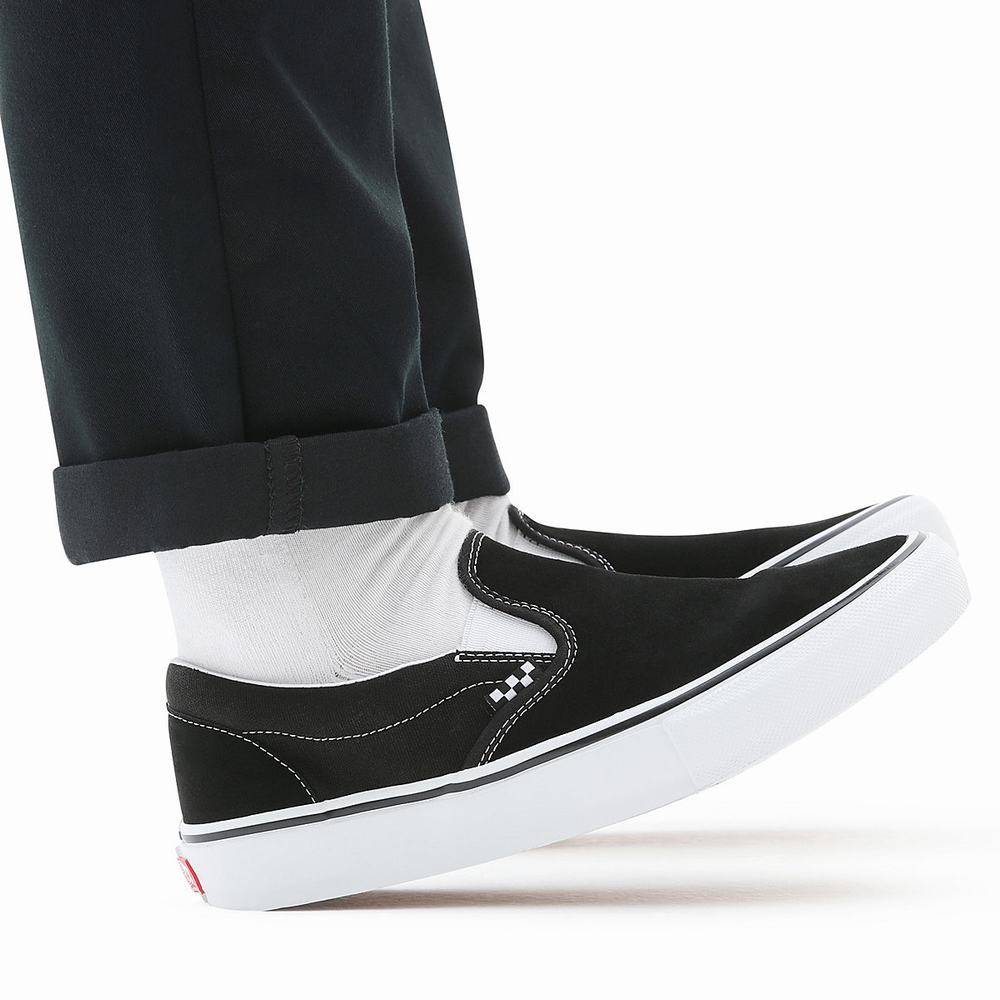 Men's Vans Skate Slip On Shoes Black | USA58247