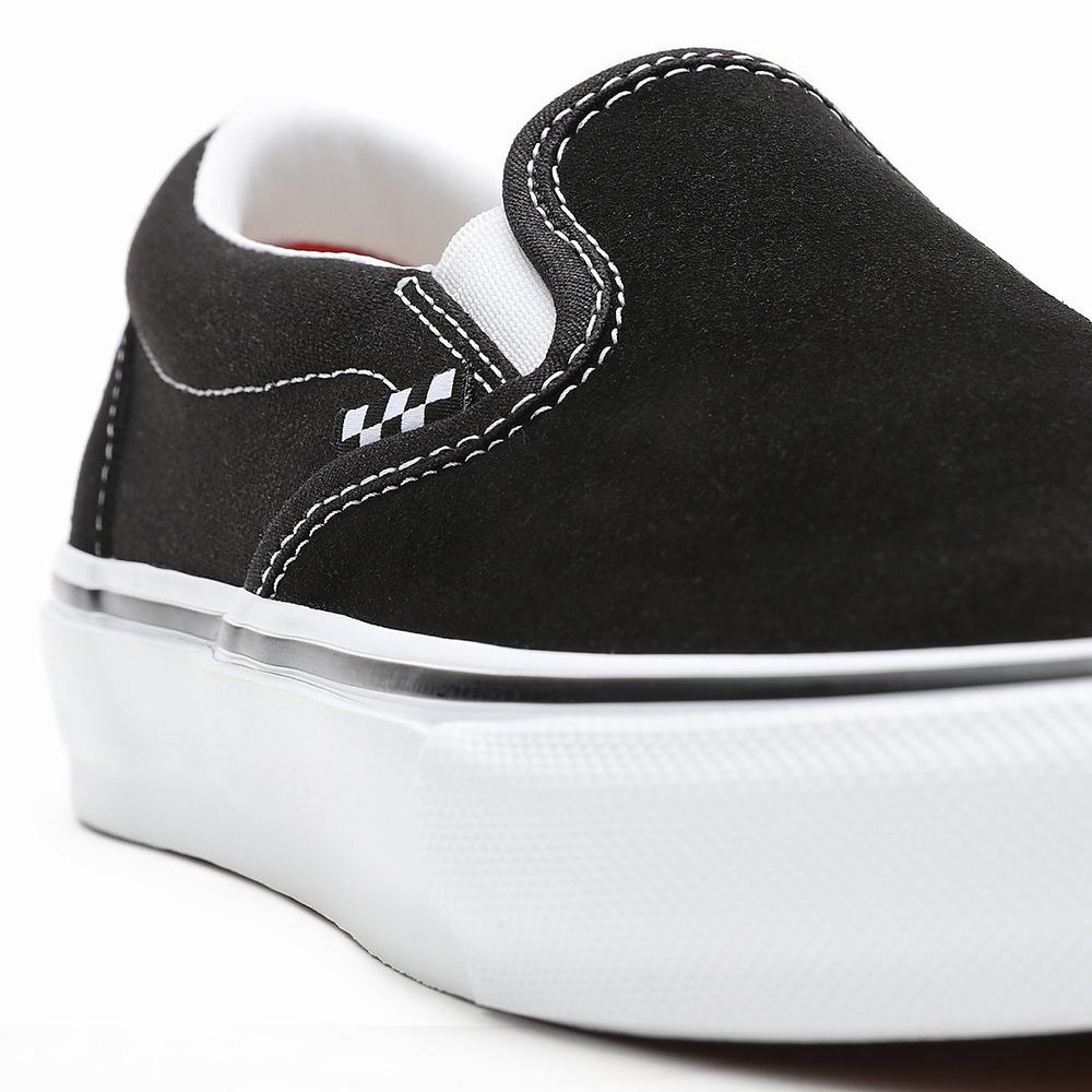 Men's Vans Skate Slip On Shoes Black | USA58247