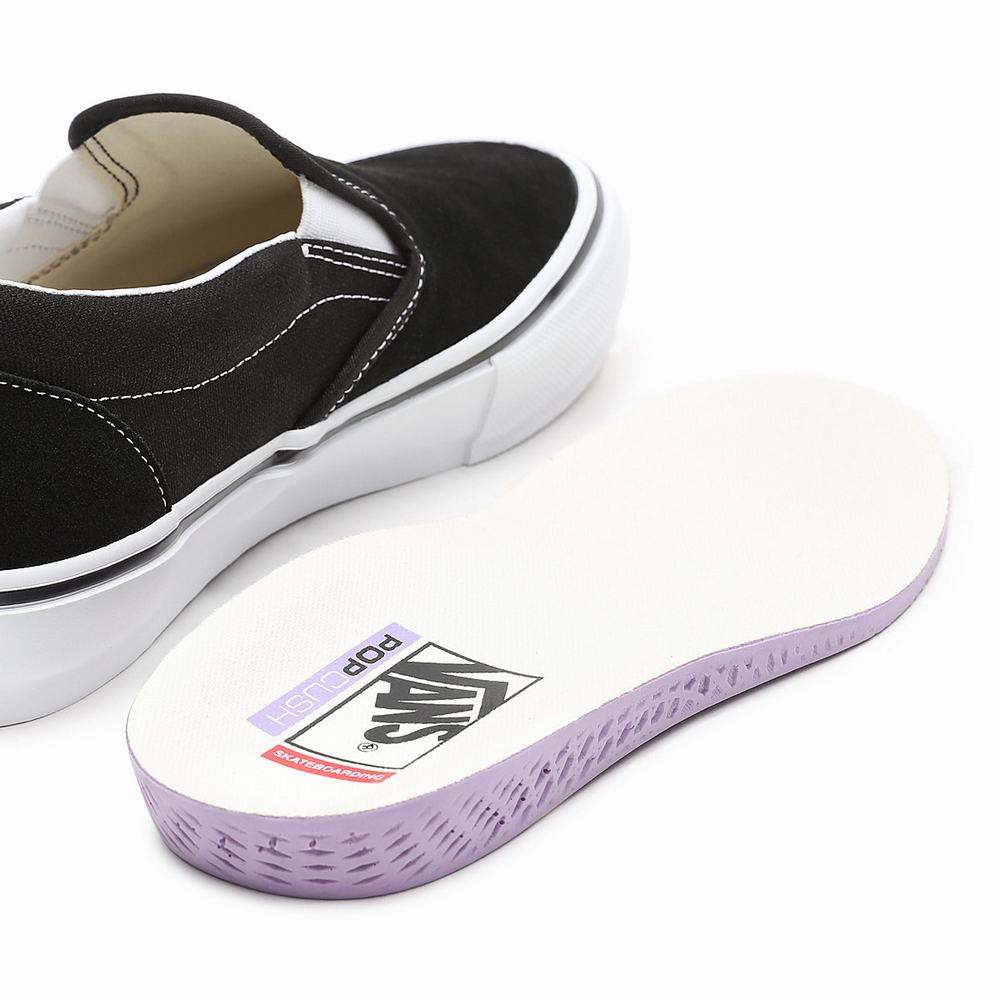 Men's Vans Skate Slip On Shoes Black | USA58247