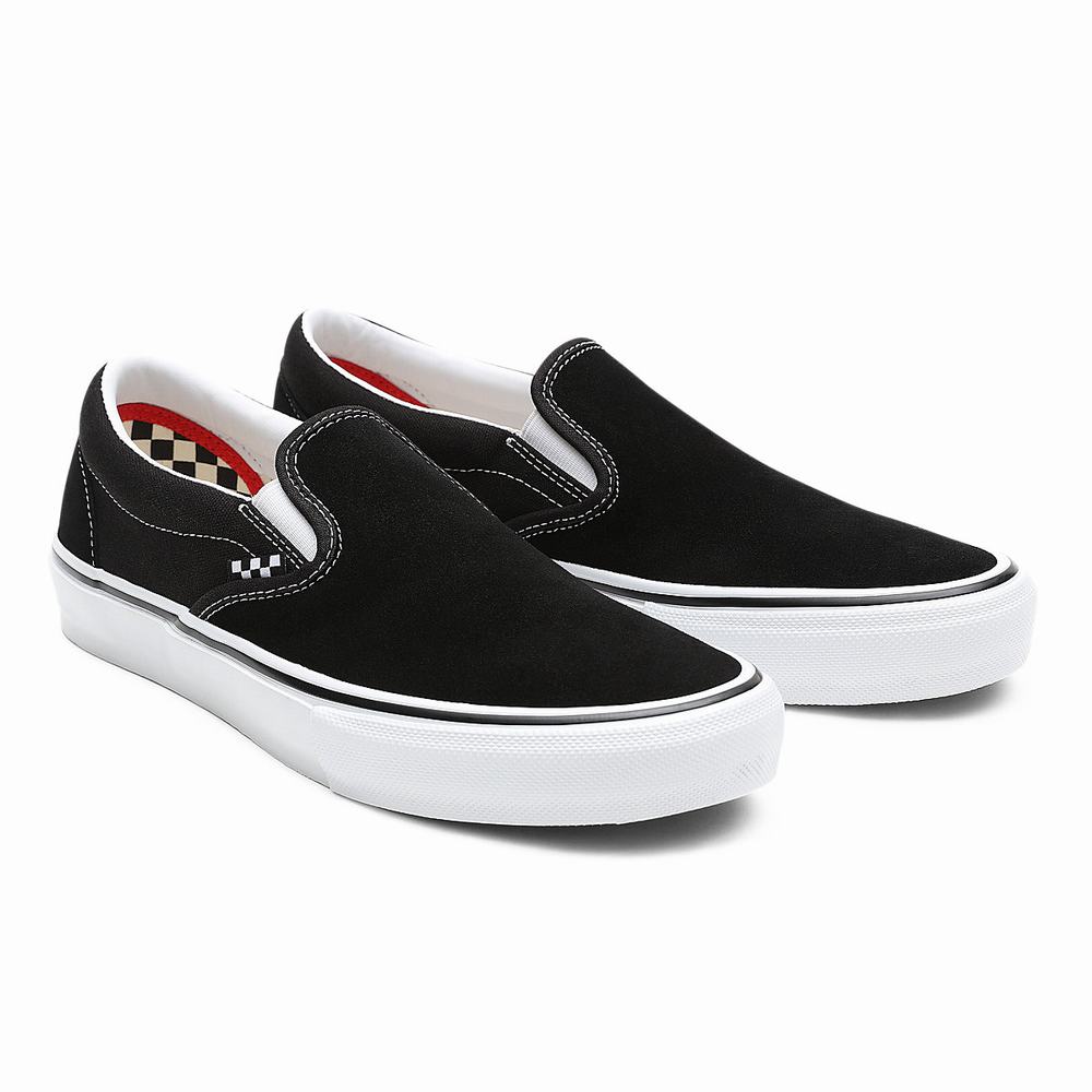 Men\'s Vans Skate Slip On Shoes Black | USA58247