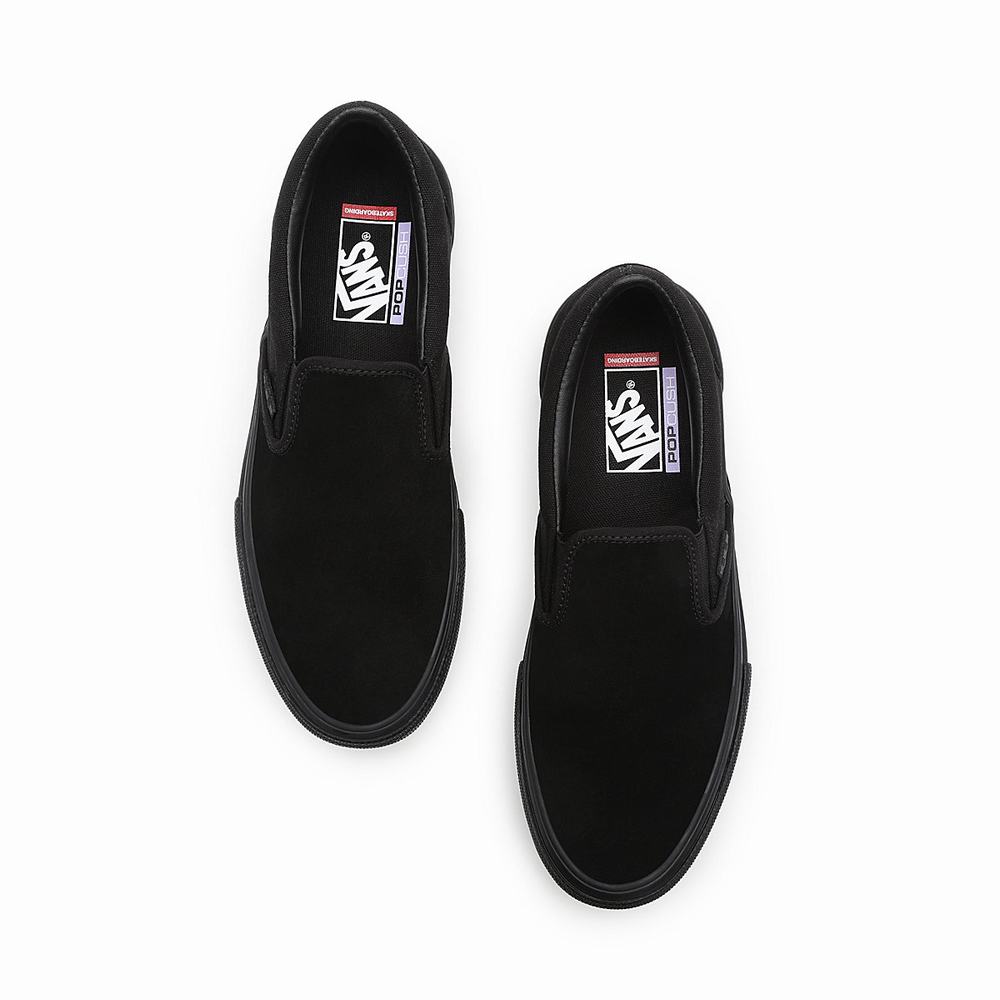 Men's Vans Skate Slip On Shoes Black | USA69254