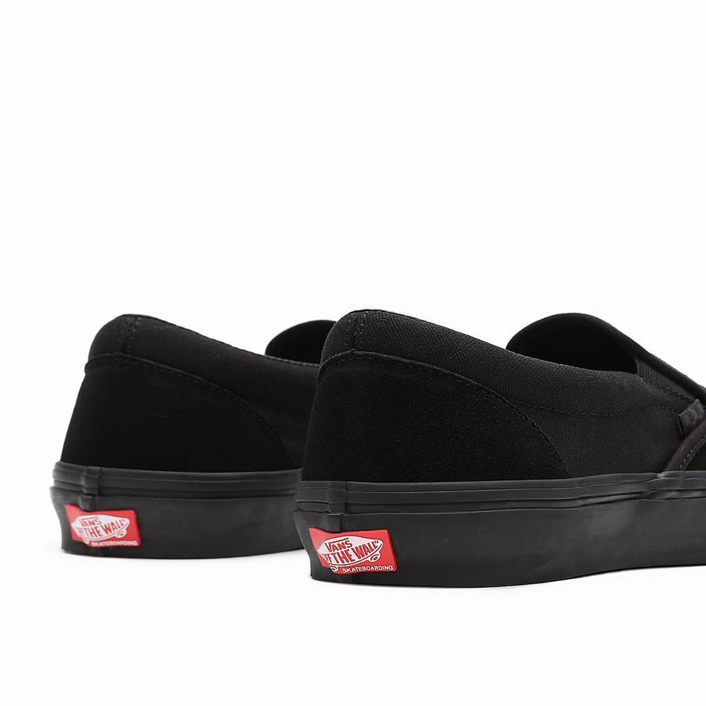 Men's Vans Skate Slip On Shoes Black | USA69254