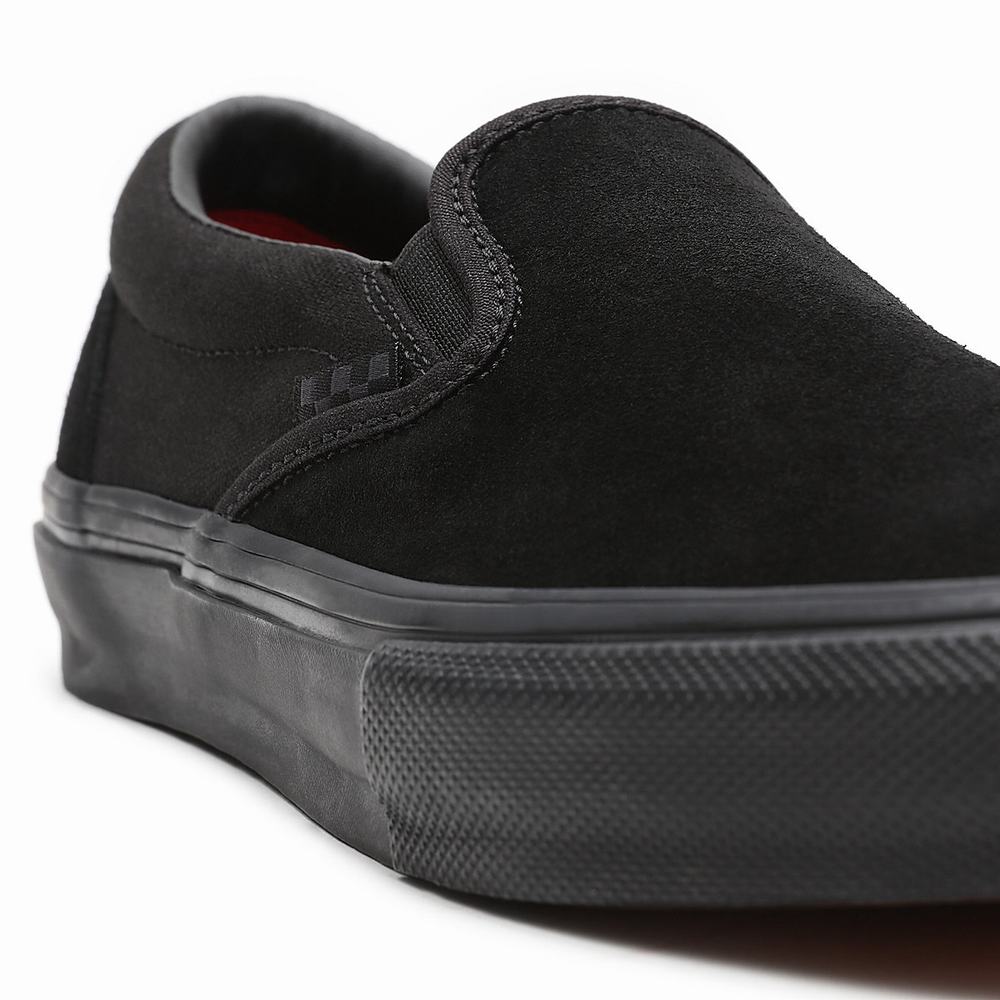 Men's Vans Skate Slip On Shoes Black | USA69254