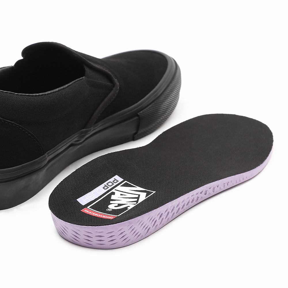 Men's Vans Skate Slip On Shoes Black | USA69254