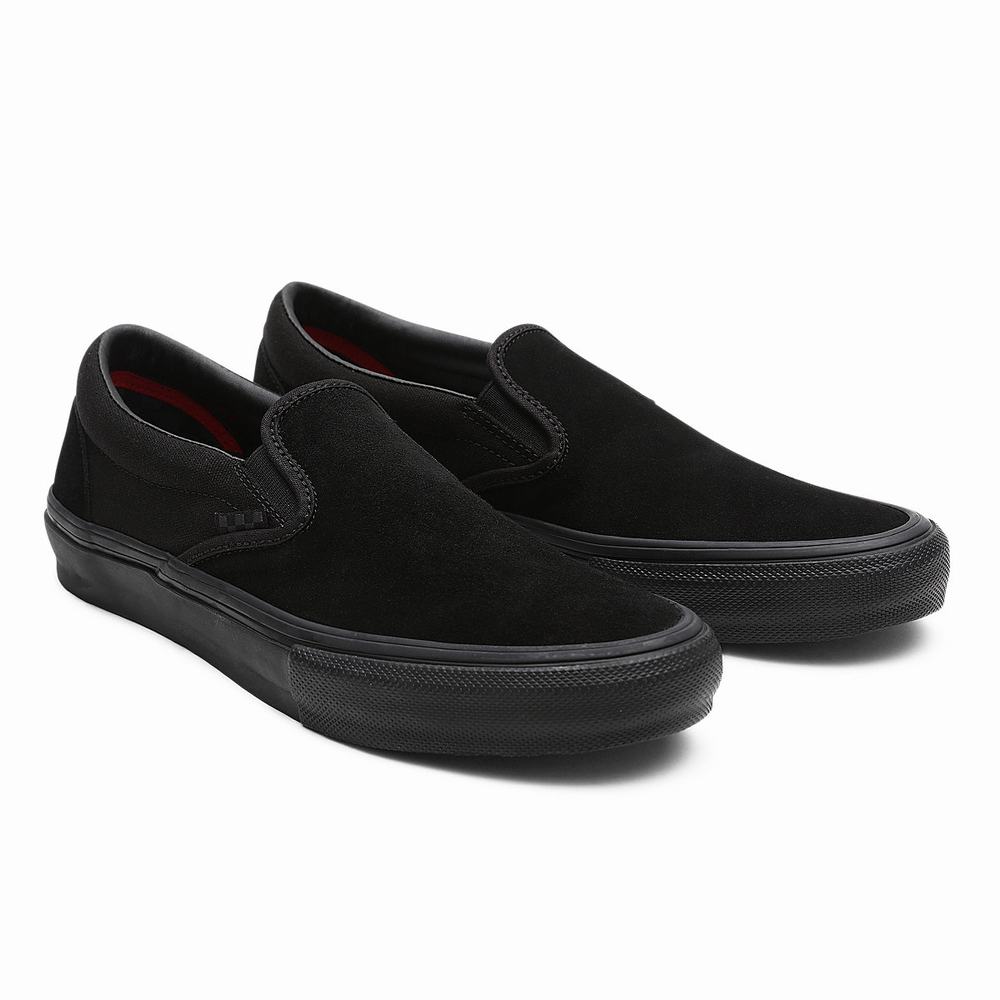 Men\'s Vans Skate Slip On Shoes Black | USA69254