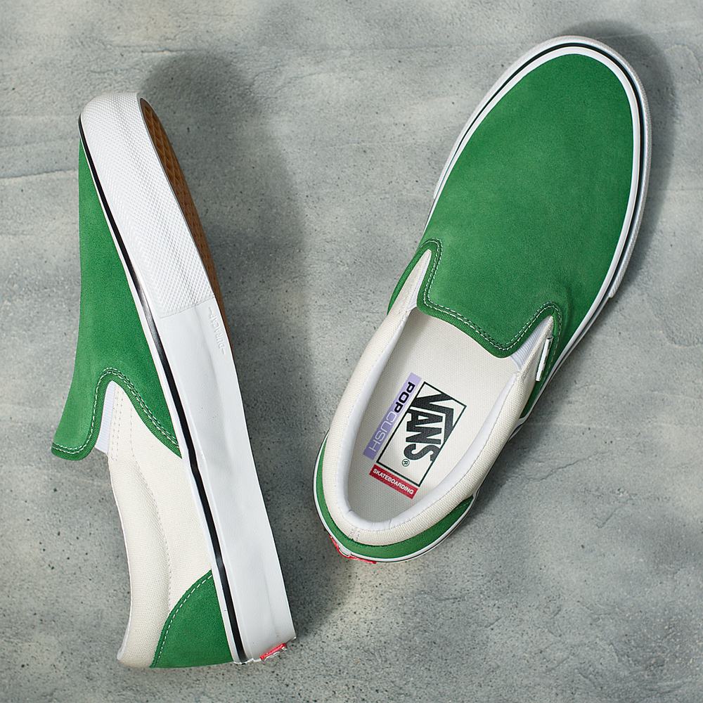 Men's Vans Skate Slip On Shoes Green | USA41570