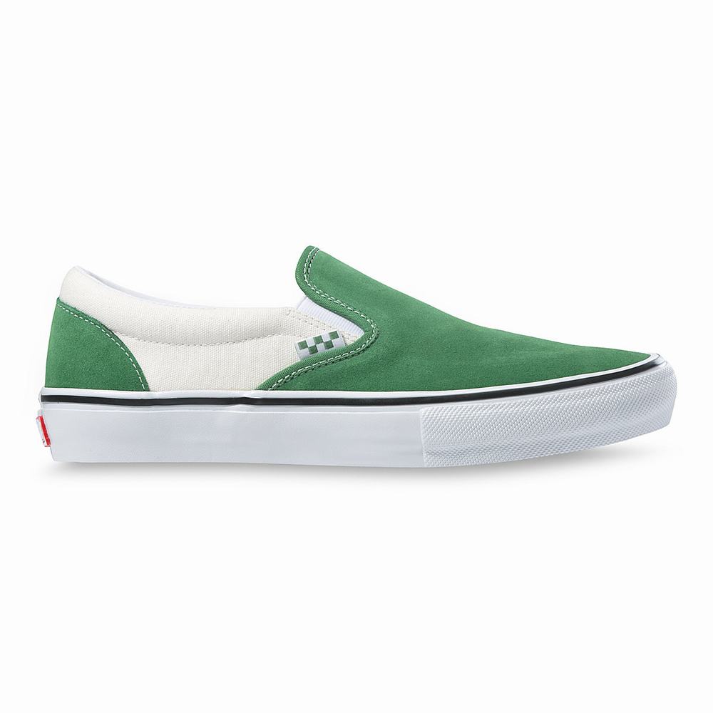 Men\'s Vans Skate Slip On Shoes Green | USA41570