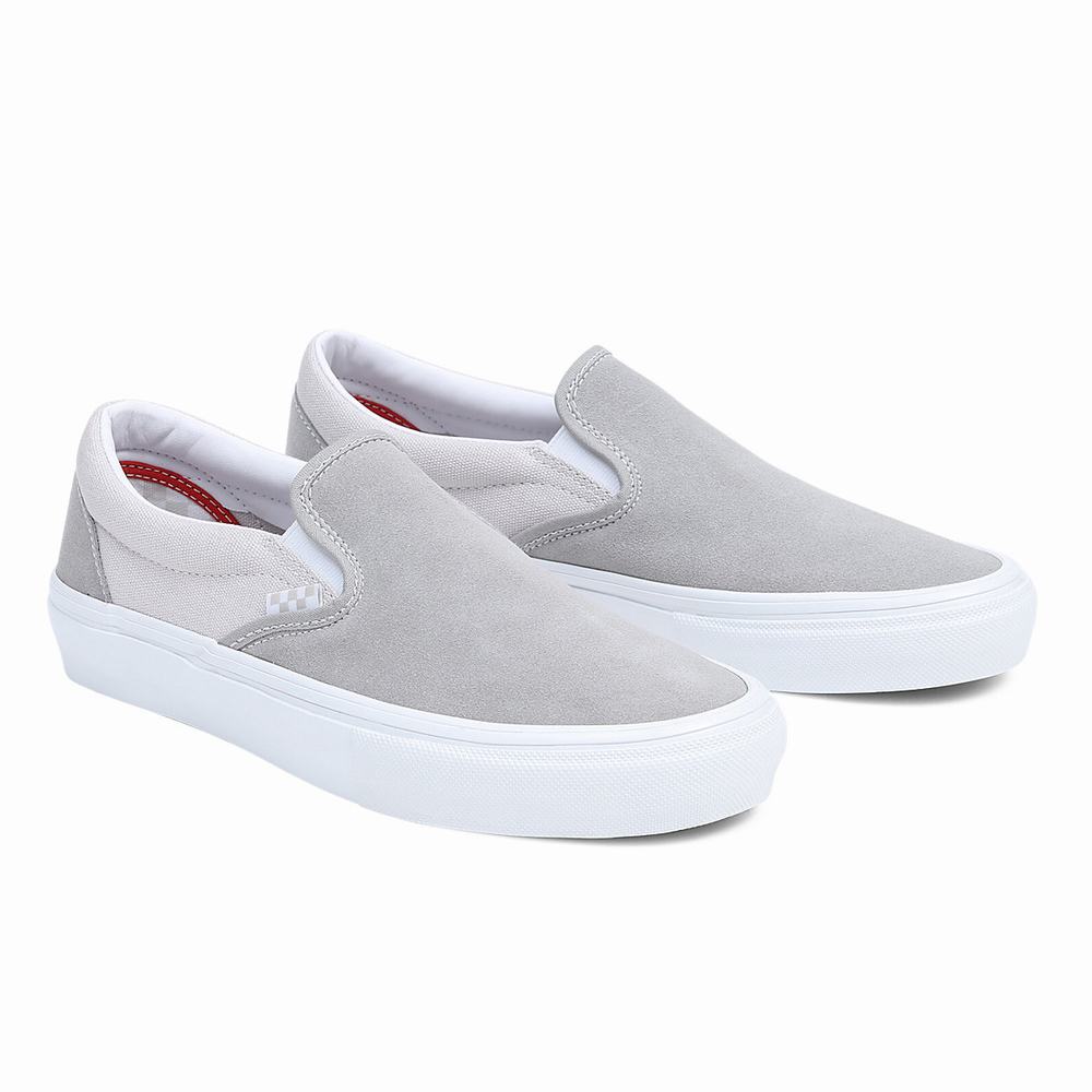 Men\'s Vans Skate Slip On Shoes White | USA93150