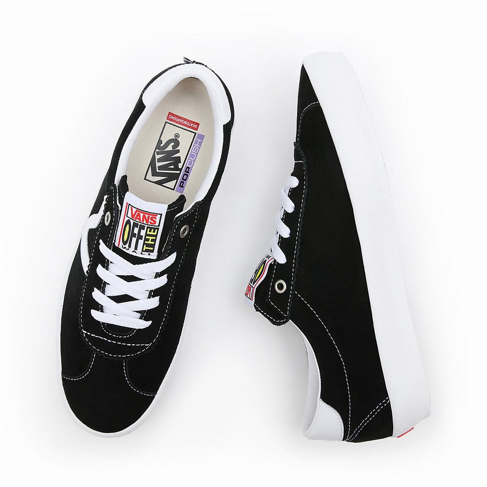 Men's Vans Skate Sport Sneakers Black | USA29375