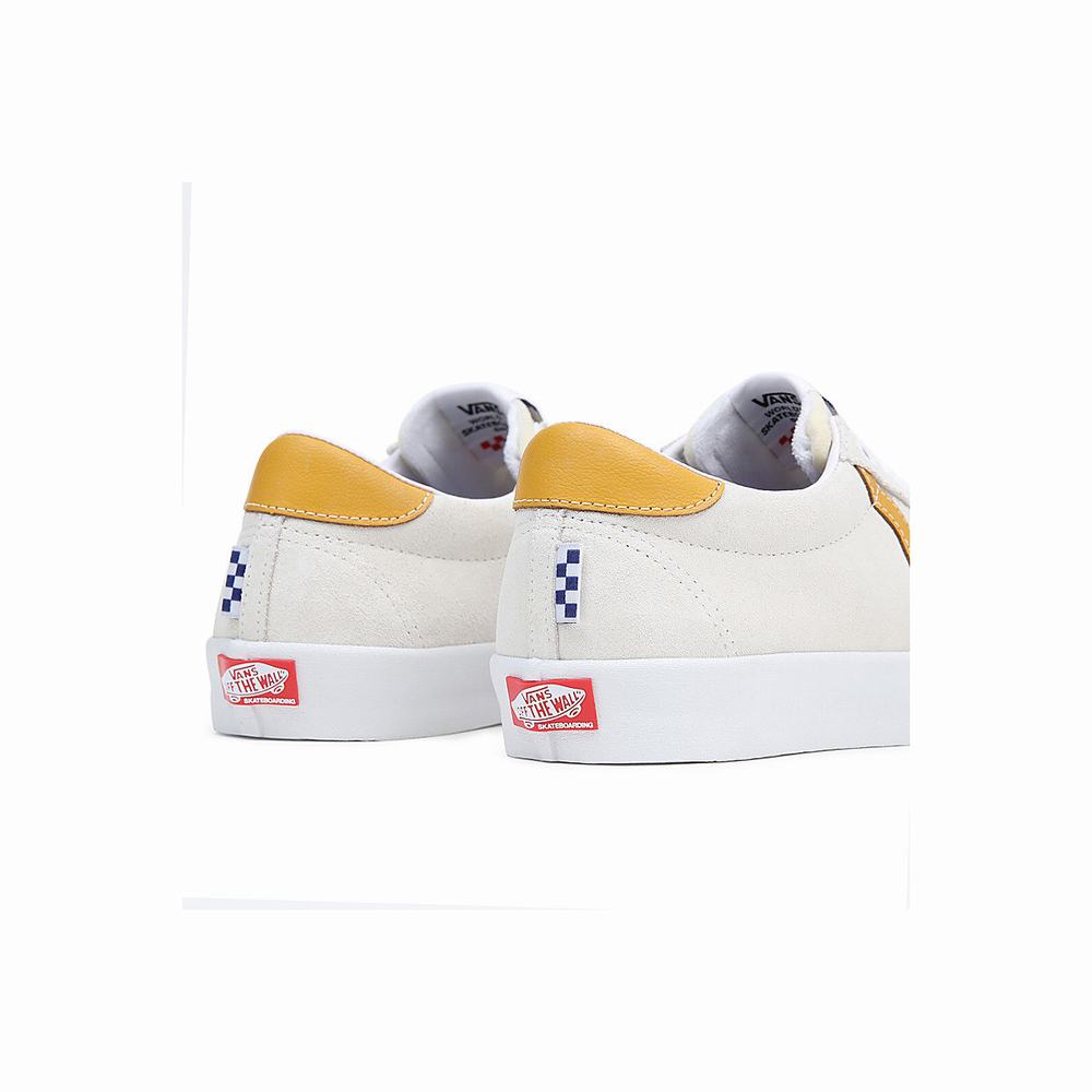 Men's Vans Skate Sport Sneakers White | USA39578