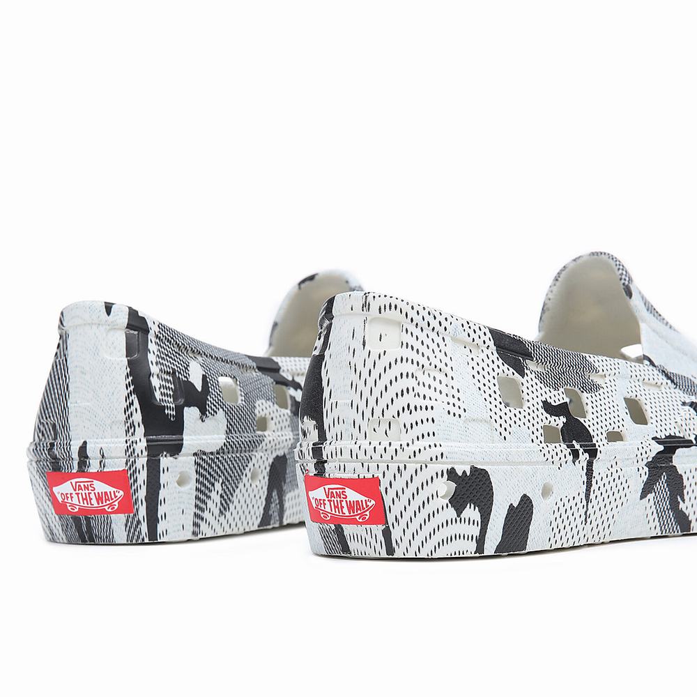 Men's Vans Slip-On TRK Slip On Shoes Grey / White | USA42987