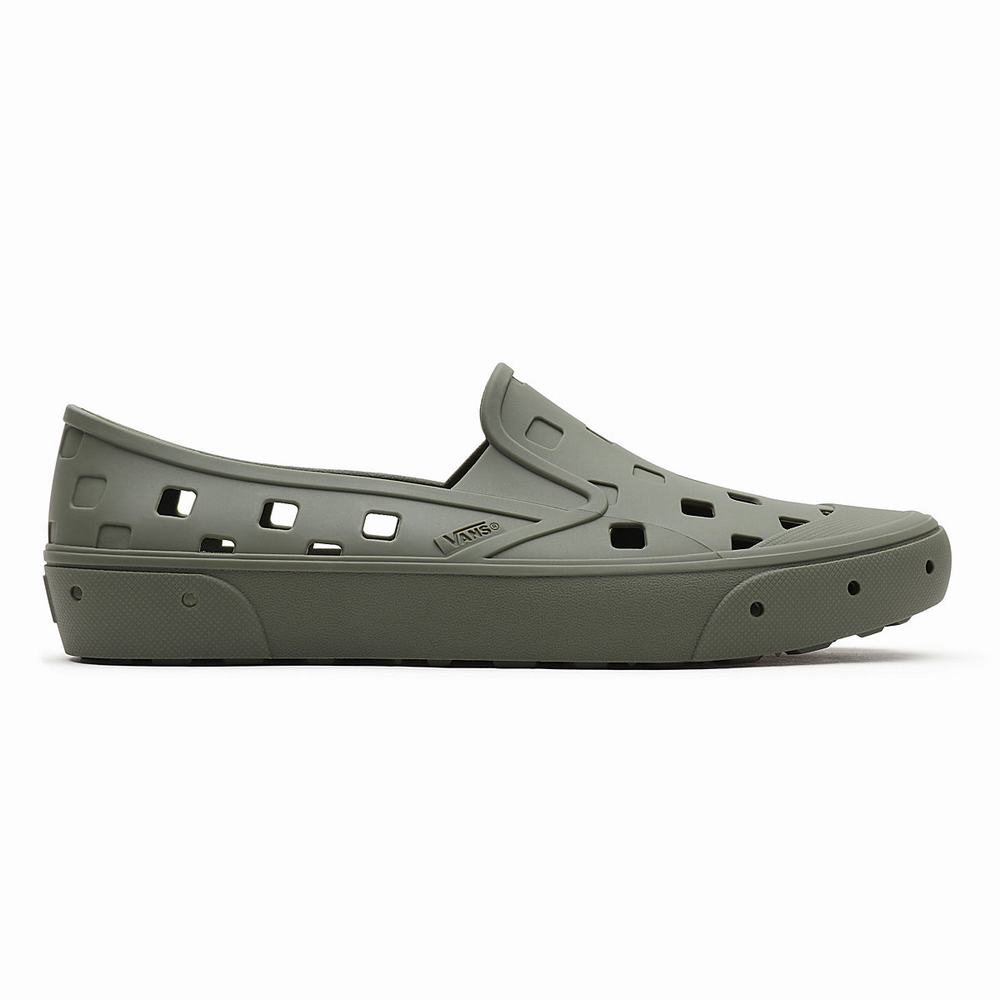 Men's Vans Slip-On TRK Slip On Shoes Green | USA72340