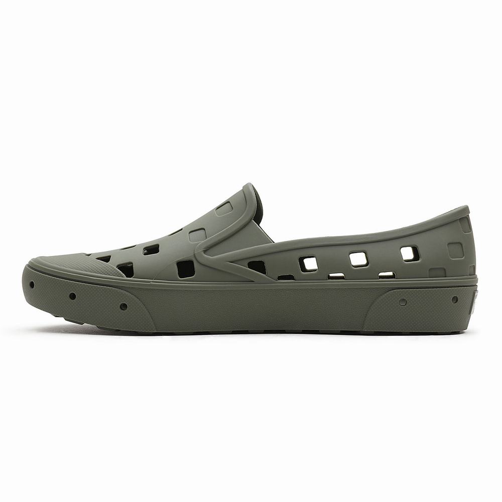 Men's Vans Slip-On TRK Slip On Shoes Green | USA72340