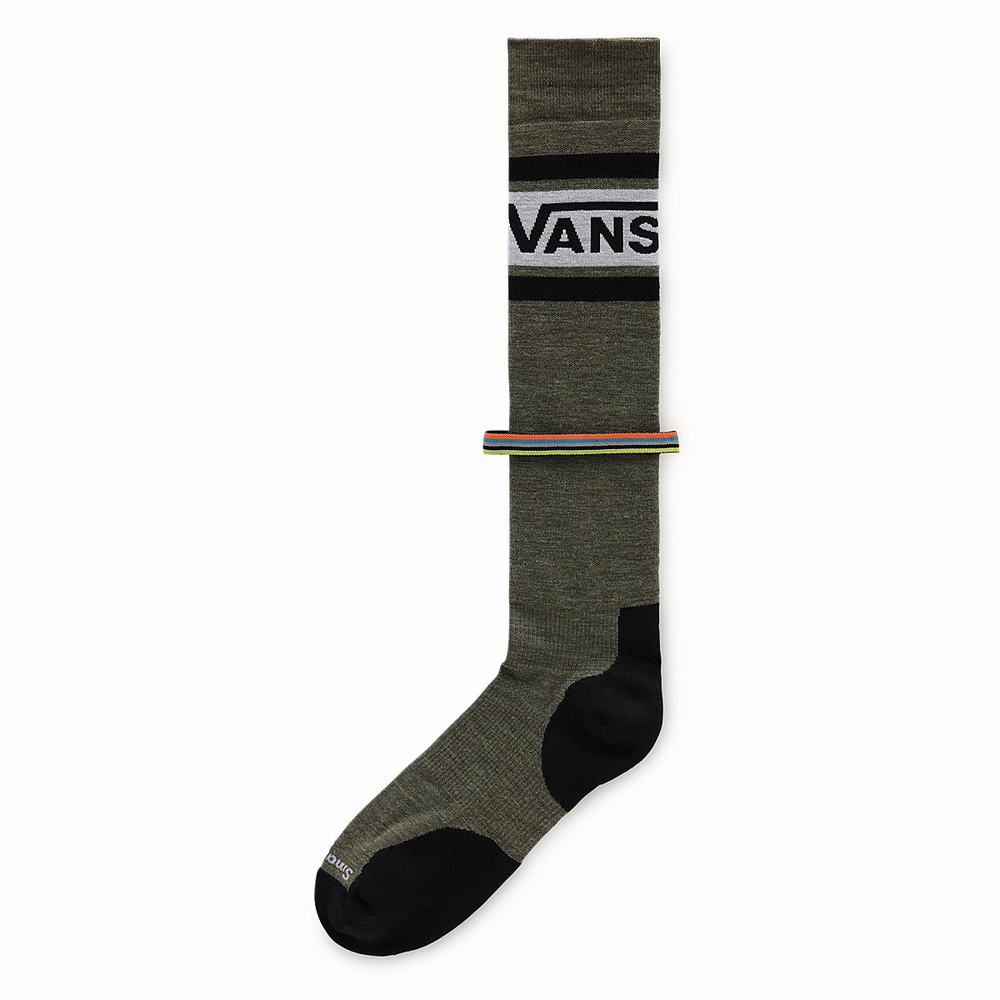 Men\'s Vans Smartwool Targeted Cushion Snow (1 pair) Socks Green | USA40158