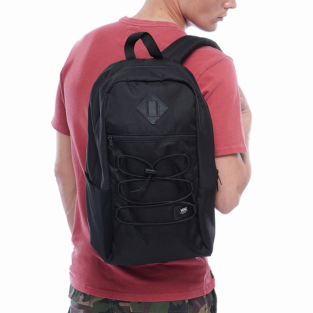 Men's Vans Snag Backpacks Black | USA25879